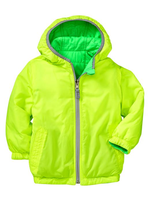 2 of 8 showing, with the color neon green of product PrimaLoft® reversible puffer jacket