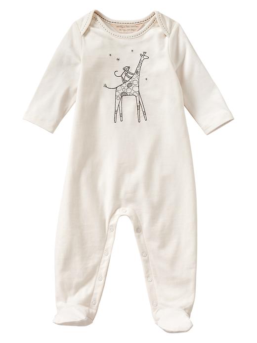 1 of 8 showing, with the color ivory frost of product Organic footed one-piece