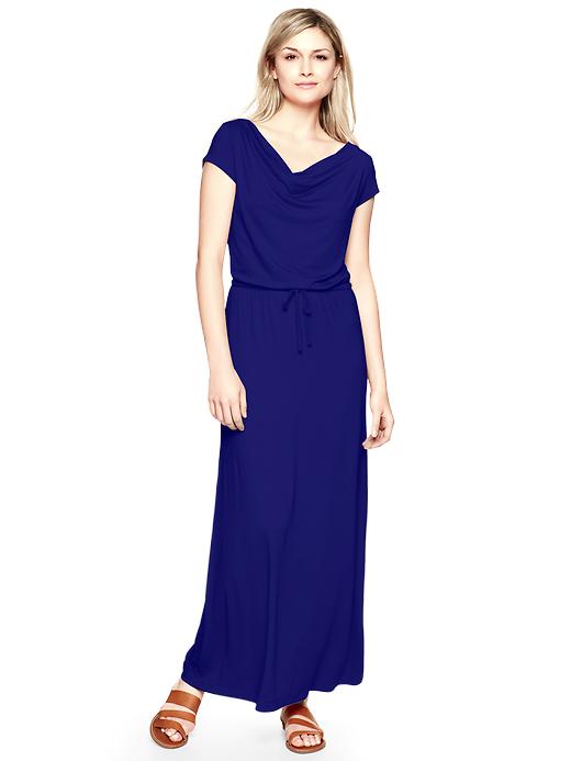 1 of 8 showing, with the color becca blue of product Drapey maxi dress