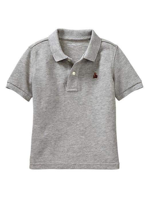 1 of 8 showing, with the color light heather gray of product Piqué knit polo