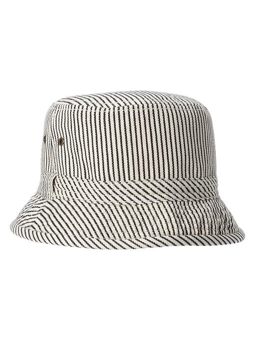 1 of 8 showing, with the color railroad of product Railroad-stripe denim bucket hat
