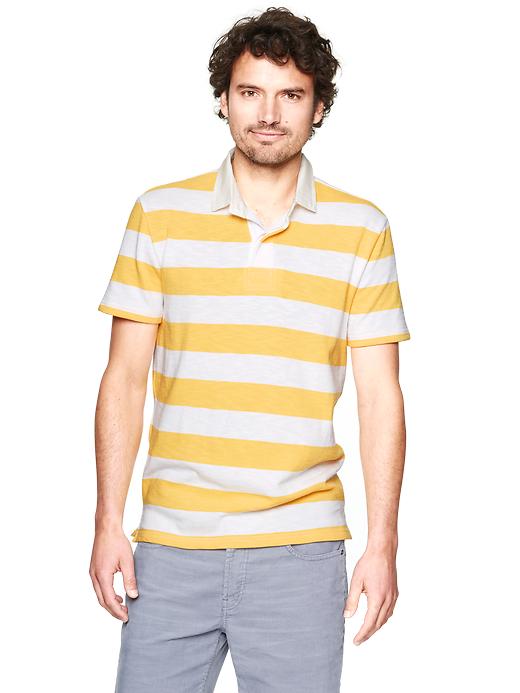 1 of 8 showing, with the color yellow stripe of product Rugby jersey polo