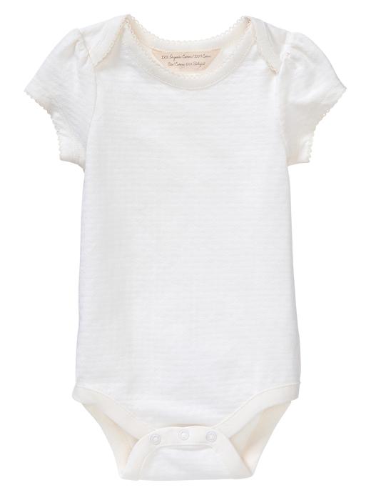 1 of 8 showing, with the color ivory frost of product Organic pointelle bodysuit