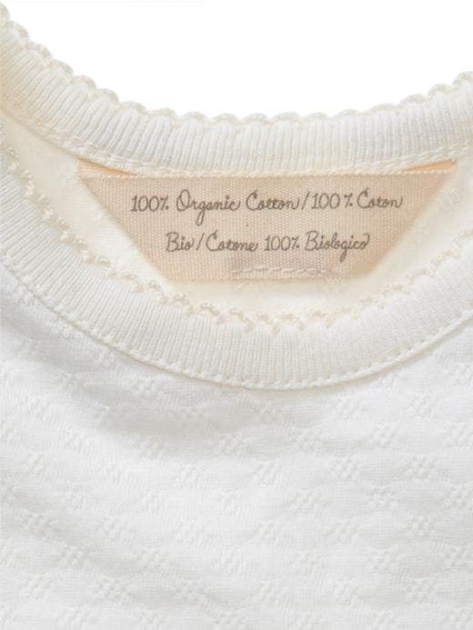 2 of 8 showing, with the color ivory frost of product Organic pointelle bodysuit