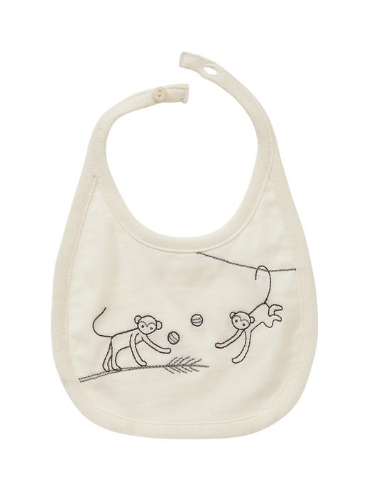 1 of 8 showing, with the color ivory frost of product Organic monkey bib