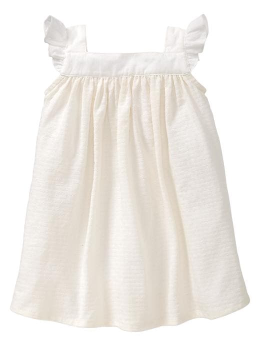 1 of 8 showing, with the color ivory frost of product Organic pointelle knit dress