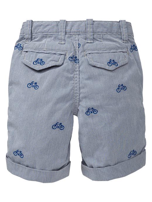 2 of 8 showing, with the color blue lapis of product Striped woven shorts