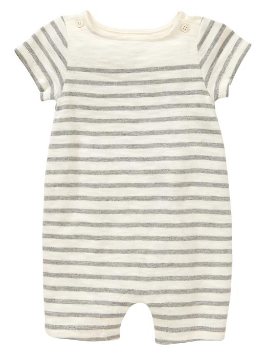 1 of 8 showing, with the color heather grey of product Striped button one-piece