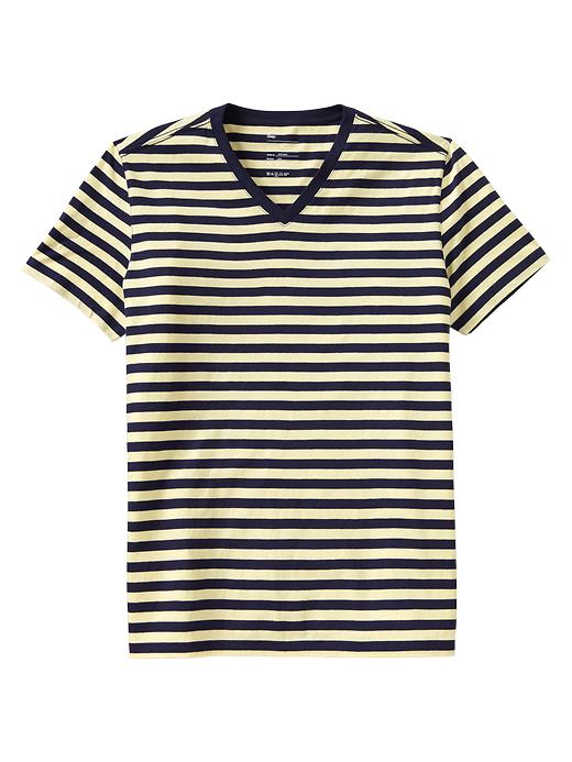 1 of 8 showing, with the color lemon meringue of product Essential striped V-neck T