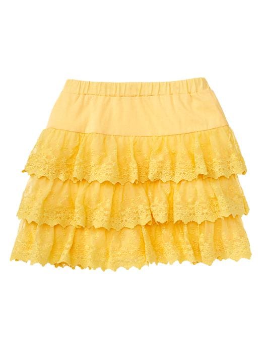 1 of 8 showing, with the color lemon zinger of product Tiered lace skirt