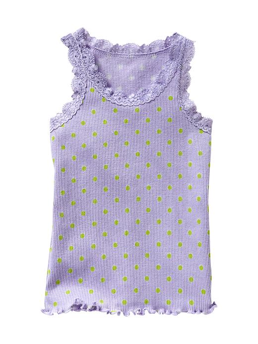 1 of 8 showing, with the color green dot of product Lace-trim rib tank