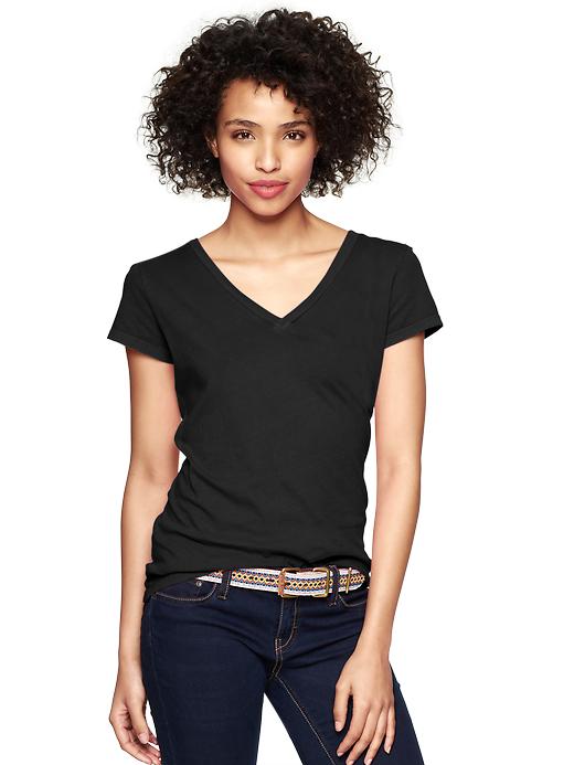 View large product image 1 of 1. Essential short-sleeve V-neck tee