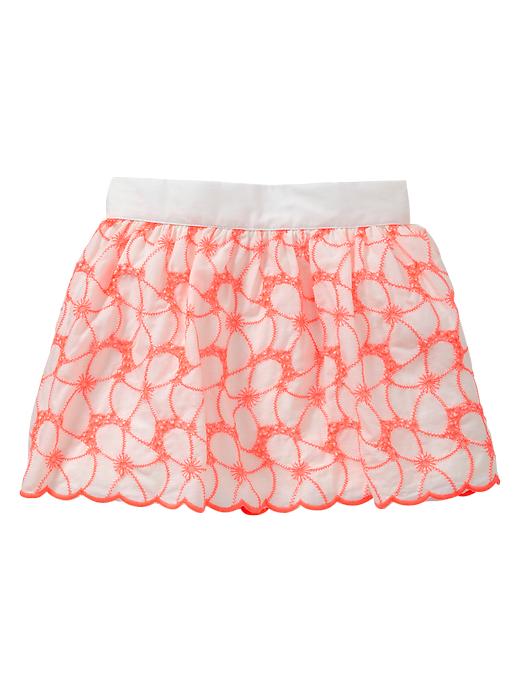 1 of 8 showing, with the color melon of product Scalloped trim eyelet skirt