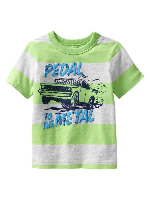 1 of 8 showing, with the color citrus green of product Wide striped graphic T