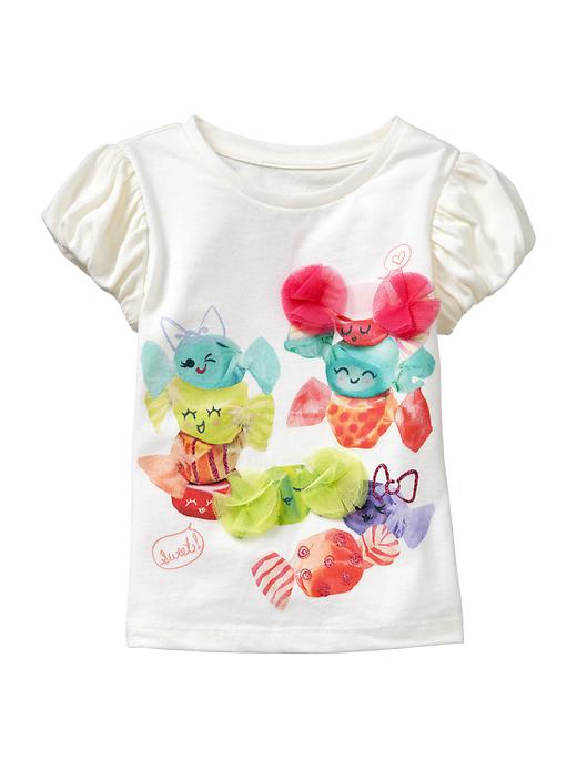 1 of 8 showing, with the color candy of product Bubble-sleeve graphic T
