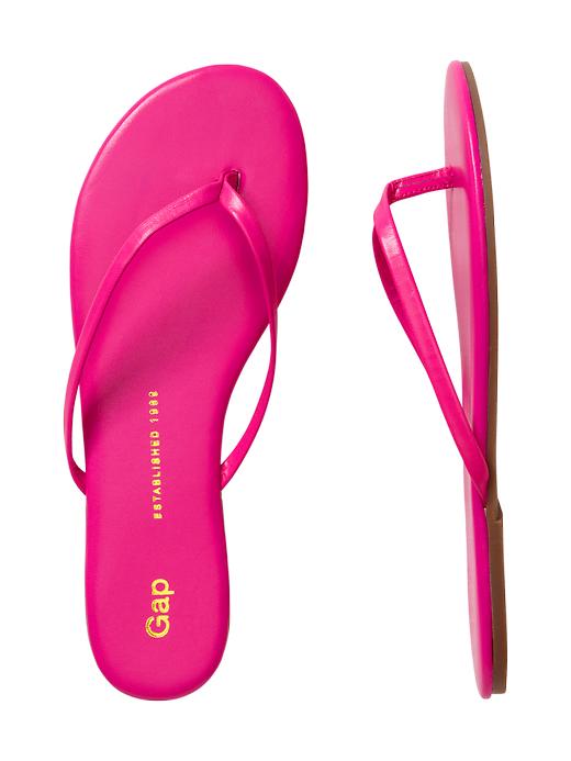 1 of 8 showing, with the color phoebe pink of product Leather flip flops