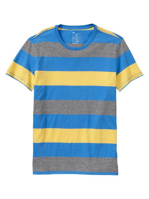 1 of 8 showing, with the color yellow of product The essential wide stripe shirt