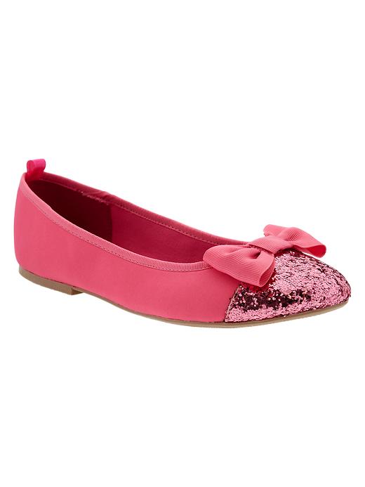 Image number 1 showing, Glitter-toe ballet flats