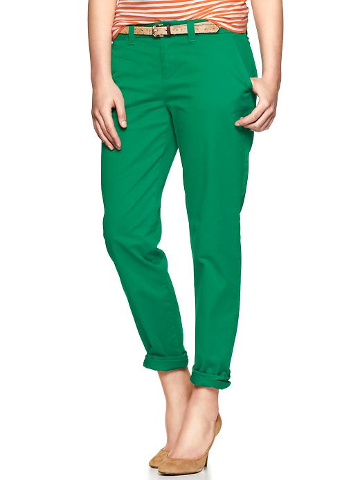 1 of 8 showing, with the color fresh green of product Broken-in straight khakis