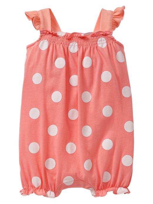 1 of 8 showing, with the color neon peach of product Ruffle dot one-piece