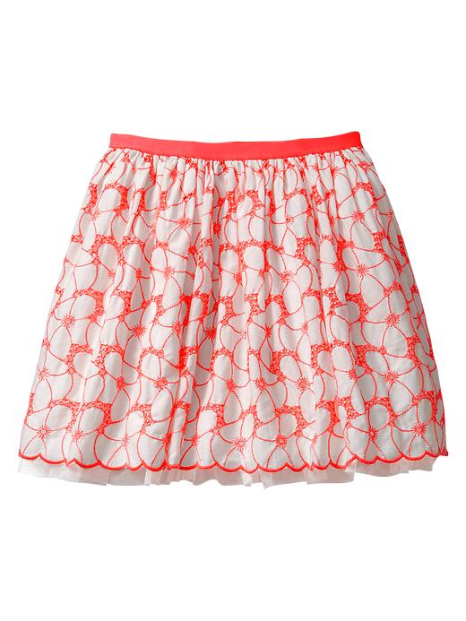 1 of 8 showing, with the color melon of product Tulle trim eyelet skirt