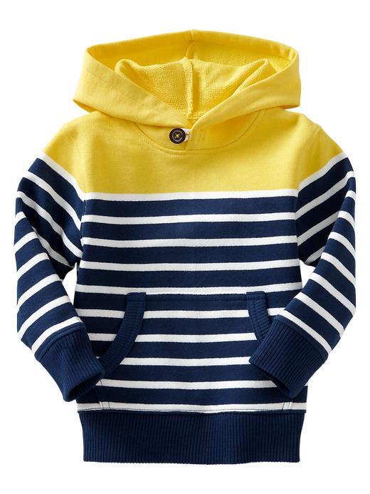 1 of 8 showing, with the color aurora yellow of product Striped colorblock pullover