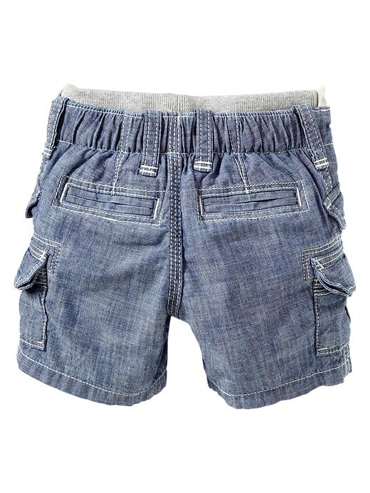 2 of 8 showing, with the color denim of product Chambray cargo shorts
