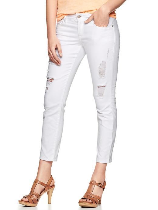 1 of 8 showing, with the color white of product 1969 destructed always skinny skimmer jeans