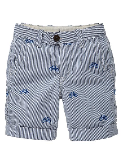 1 of 8 showing, with the color blue lapis of product Striped woven shorts