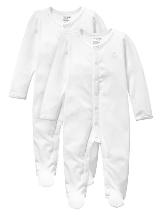 1 of 8 showing, with the color white of product Favorite footed one-piece (2-pack)