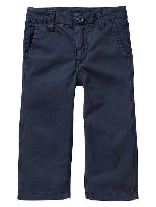1 of 8 showing, with the color classic navy of product Flat-front colored khakis