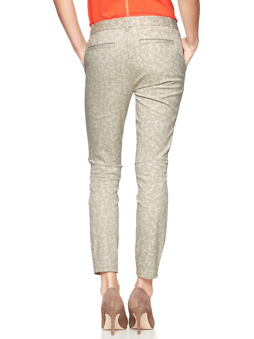 2 of 8 showing, with the color gray print of product Printed skinny mini skimmer khakis