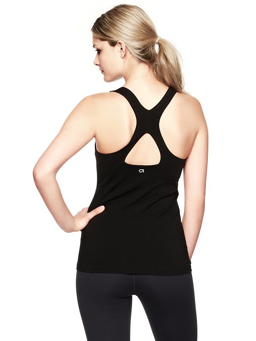 1 of 8 showing, with the color true black of product GapFit crossback shelf-bra tank