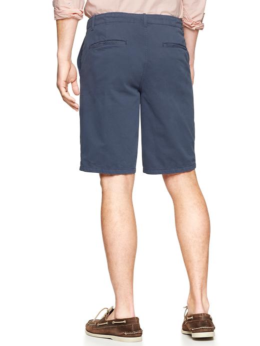 2 of 8 showing, with the color hague blue of product Lived-in flat front shorts (10")