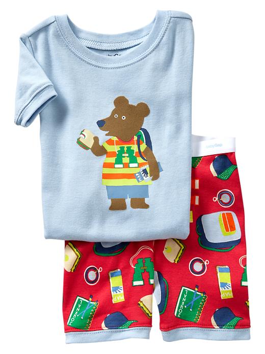 1 of 8 showing, with the color wild hibiscus of product Bear short sleep set