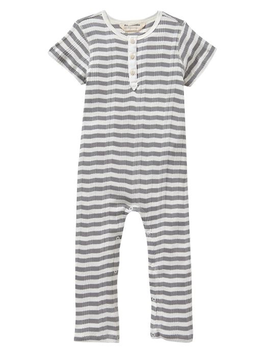 1 of 8 showing, with the color ivory frost of product Organic short-sleeve ribbed one-piece