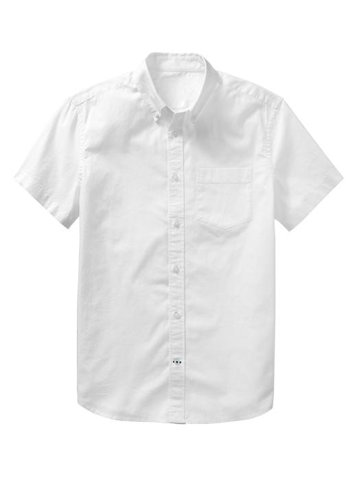 1 of 8 showing, with the color white of product Solid modern oxford shirt