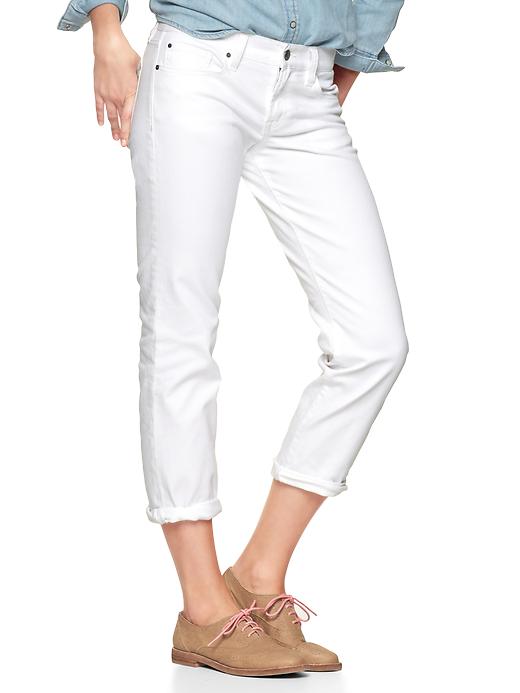 1 of 8 showing, with the color white of product 1969 real straight skimmer jeans