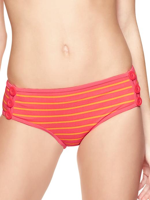 1 of 8 showing, with the color coral stripe of product Stripey hipster bikini