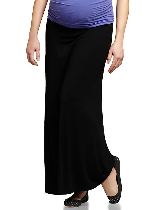 1 of 8 showing, with the color true black knit of product Foldover maxi skirt