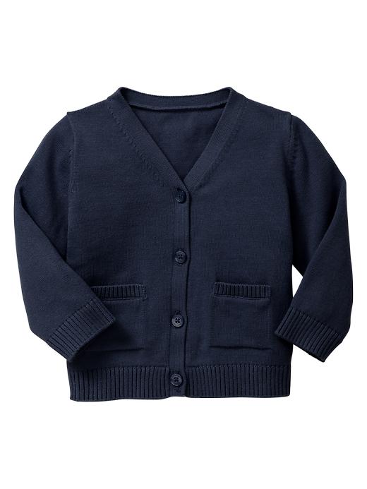 1 of 8 showing, with the color blue galaxy of product Blue V-neck cardigan