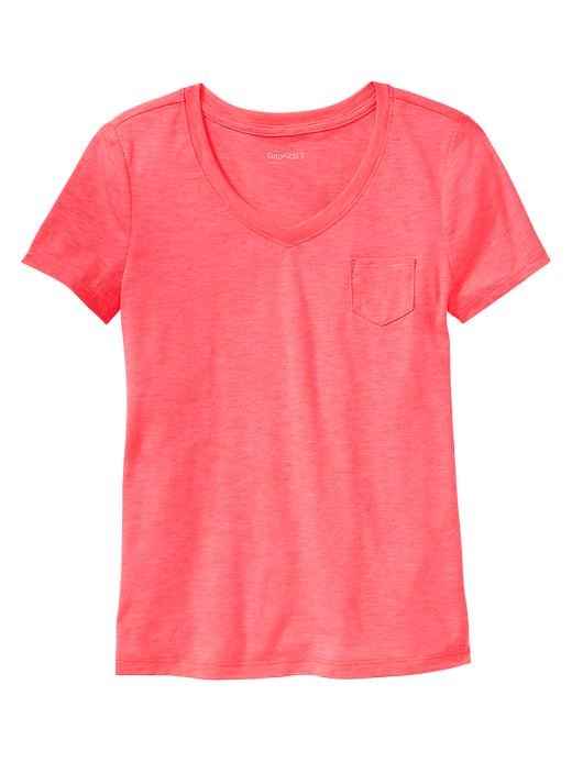 1 of 8 showing, with the color neon flamingo of product Slub pocket T
