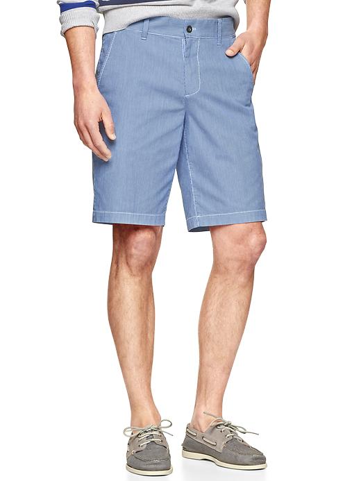 1 of 8 showing, with the color bright blue of product Surfwash pinstripe shorts (10")