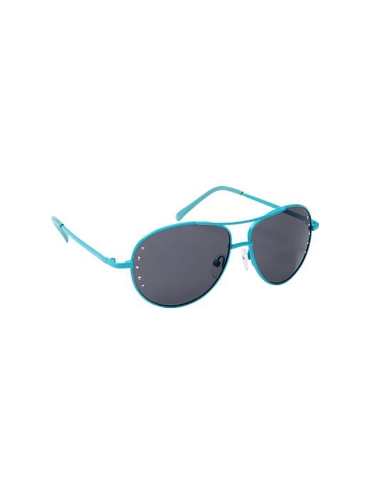 1 of 8 showing, with the color swimming blue of product Studded aviator sunglasses