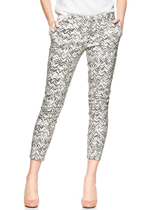 1 of 8 showing, with the color zig zag black of product Printed skinny mini skimmer khakis