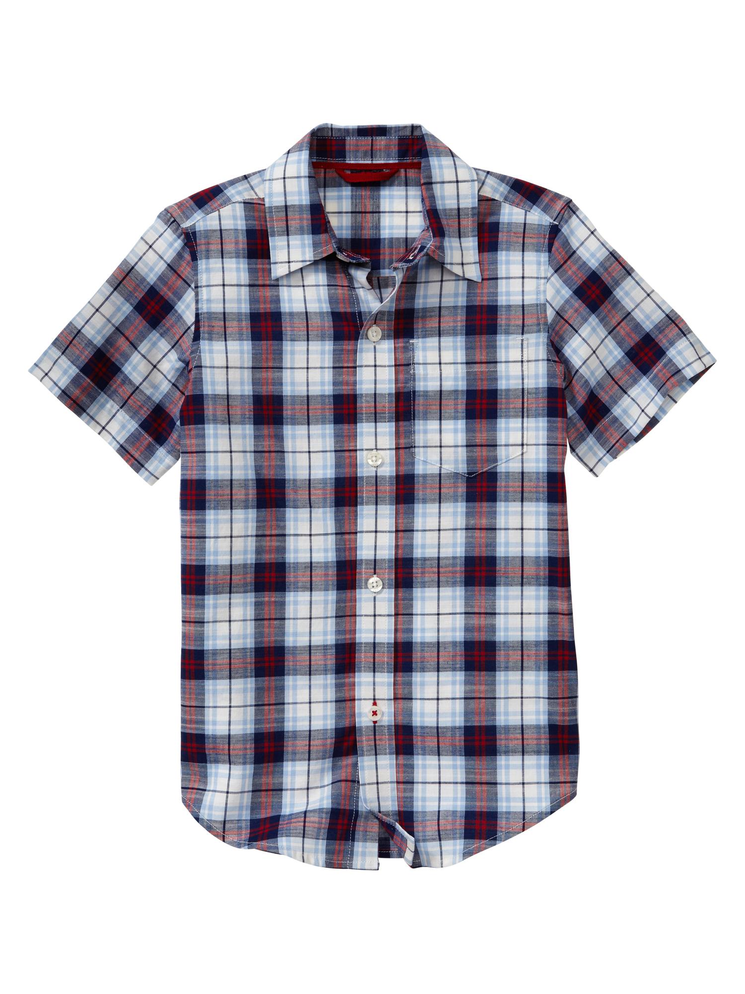 Shortsleeve blue plaid shirt Gap