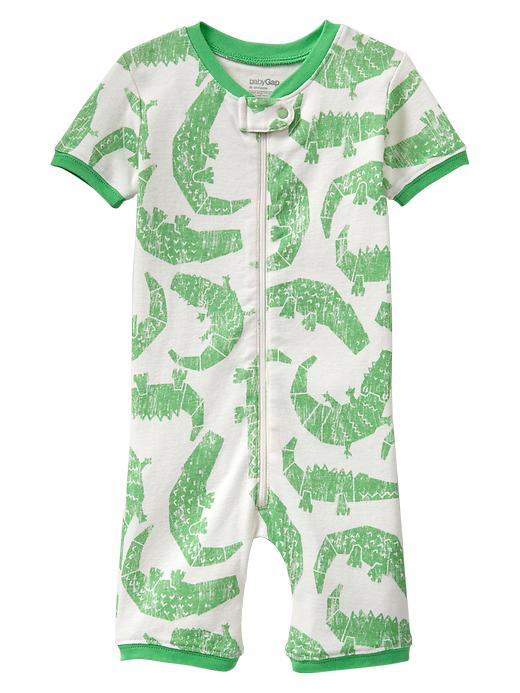 View large product image 1 of 1. Alligator zip sleep romper