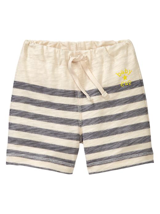 1 of 8 showing, with the color antique pewter of product Striped knit shorts