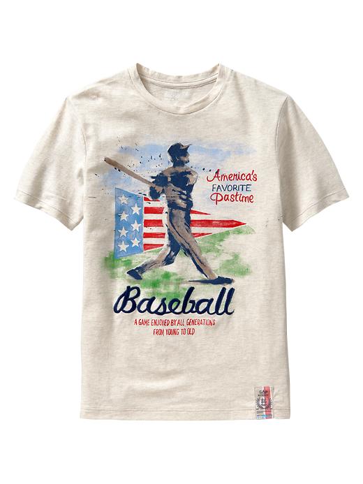 1 of 8 showing, with the color oatmeal of product Americana embroidered graphic T
