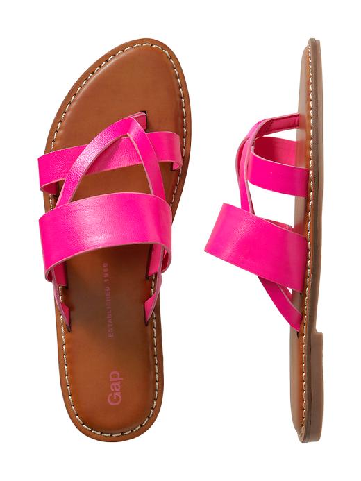 1 of 8 showing, with the color neon pink of product Multi-strap thong sandal